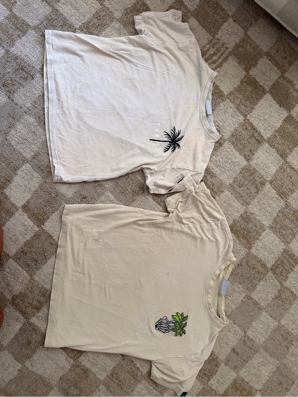 Kids Neutral Palm Graphic Tee - Beige Short Sleeve